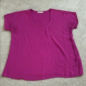 Soprano Pink Boxy Short Sleeve Blouse size small